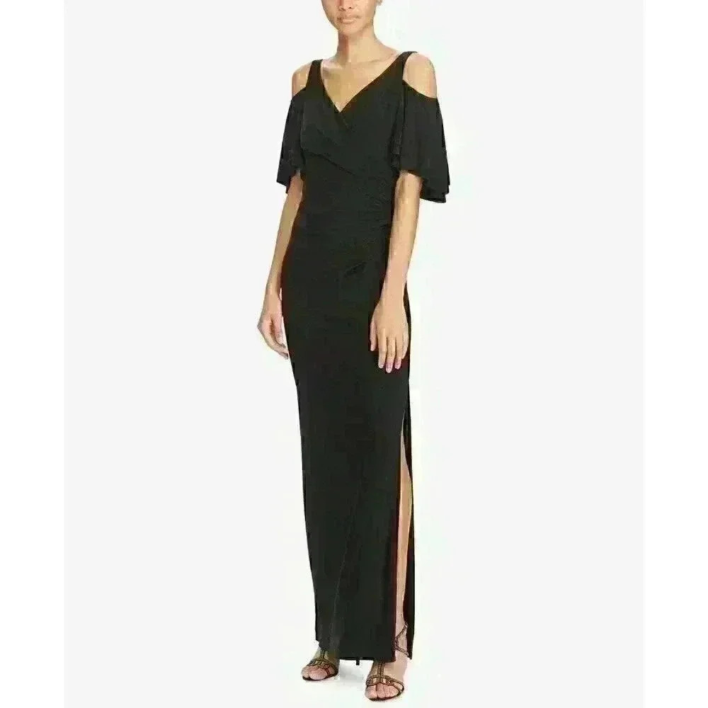 Lauren Ralph Lauren Womens Size 6 Cold-Shoulder Jersey Gown In Primrose NWT $180